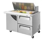 Turbo Air TST-48SD-18-D2-N, 1 Solid Door, 2 Drawers Mega Top Sandwich/Salad Unit