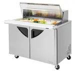 Turbo Air TST-48SD-18-N-CL, 2 Solid Door Mega Top Sandwich/Salad Unit, Clear Lid