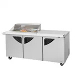 Turbo Air TST-72SD-15M-N-CL, 3 Solid Door Mega Top Sandwich/Salad Unit, Clear Lid