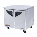 Turbo Air TUR-36SD-N6 2 Solid Doors Undercounter Refrigerator