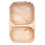 VerTerra 01-00-13P-X 6x11-inch Eco-Friendly 2-Compartment Palm Leaf Bowl, 25/PK