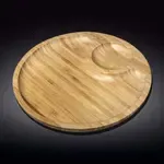 Wilmax WL-771045/A 14-Inch Round 2-Section Food Serving Bamboo Platter, 24/CS