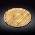 Wilmax WL-771048/A 12-Inch Round 2-Section Food Serving Bamboo Platter, 24/CS