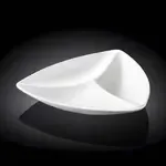Wilmax WL-992584/A 8-Inch Triangular White Porcelain 3-Compartment Dish, 36/CS