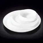 Wilmax WL-992691/A 10-Inch Round White Porcelain Divided Dish, 18/CS
