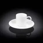 Wilmax WL-993007/AB 3 Oz White Porcelain Coffee Cup with Saucer, 48/CS