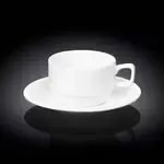 Wilmax WL-993008/AB 7 Oz Stella White Porcelain Tea Cup with Saucer, 36/CS