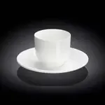 Wilmax WL-993021/AB 5 Oz White Porcelain Tea Cup with Saucer, 48 Sets/CS