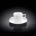 Wilmax WL-993041/AB 3 Oz Ilona White Porcelain Coffee Cup with Saucer, 48/CS