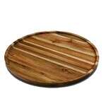 Wilmax ZG-660014, 14-Inch Acacia Wood Round Stackable Plate, 12/CS