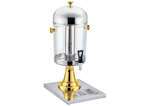 Winco 901, 7.5-Quart, Single Juice Dispenser, Gold Accent