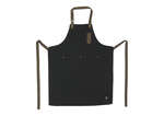 Winco BA-3327K 33.5x27-Inch Black Mid-Weight Bib Apron with 8 Waist Pockets, EA
