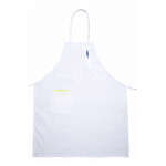 BA-PWH, 31x26 Full-Length White Bib Apron with Pockets