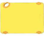 Winco CBK-1218YL 12x18x0.5-Inch STATIK BOARD™ Yellow Cutting Board with Hook, EA