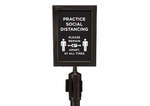 Winco CGS-SETA 2-Piece Black Stanchion Set w/Social Distancing Sign, EA (Discontinued)