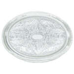 CMT-1014, 15x10.5-Inch Chrome Plated Oval Serving Tray with Engraved Edge