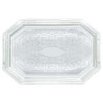 CMT-1217, 12.5x17-Inch Chrome Plated Octagonal Serving Tray with Engraved Edge