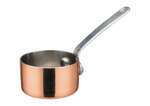 DCWA-201C, 2-Inch Dia Stainless Steel Mini Sauce Pan with Long Handle, Copper Plated