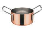 DCWE-202C, 3.12-Inch Dia Stainless Steel Mini Casserole Pot, 2 Handles, Copper Plated