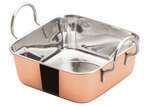 DDSB-202C, 5-3/16-Inch Stainless Steel Square Mini Roasting Pan, 2 Handles, Copper Plated