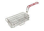 FB-03, 11.5-Inch Stainless Steel Chimichanga/Burrito Fry Basket, Coated Handle, Red, NSF