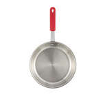 Winco FPT3-14, 14-Inch 3-Ply Fry Pan with Red Silicone Sleeve
