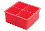 ICCT-4R, 5x5-Inch Square Ice Cube Tray, 4 Compartments, Red