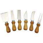 KCS-6W, 6-Piece Cheese Knife Set with Wooden Handle