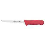 KWP-61R, 6-Inch Stal High Carbon Steel Stiff Straight Boning Knife, Polypropylene Handle, Red, NSF