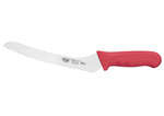 KWP-92R, 9-Inch Stal High Carbon Steel Offset Bread Knife, Polypropylene Handle, Red, NSF