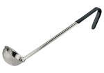Winco LDCN-2K, 2 Oz 12-Inch One Piece Stainless Steel Sauce Ladle w/Coated Handle, Black, NSF