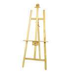 Winco MBBE-1, Tripod Display Easel with Wooden Frame, Natural Finish
