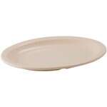 Winco MMPO-138, 13x8-Inch Oval Melamine Platters with Narrow Rim, Tan, 1 Dozen, NSF
