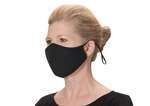 Winco MSK-2KML, 2-Ply Cotton Black Reusable & Adjustable Face Mask, M/L Size, Pack of 2 (Discontinued)