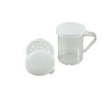 Winco PDG-10, 10-Ounce Polycarbonate Dredge with Handle and 3 Snap-on Lids