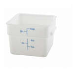 PESC-12, 12-Quart White Square Polyethylene Food Storage Container, NSF
