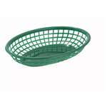 PFB-10G, 9.5-Inch Green Oval Plastic Fast Food Basket, 1 Dozen
