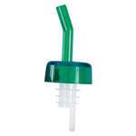 Winco PPW-G, Whiskey Free Flow Pourer, Green Collar and Spout, 1 Dozen