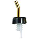 Winco PPW-GDK, Whiskey Free Flow Pourer, Golden Spout, Black Collar, 1 Dozen (Discontinued)