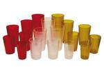 PTP-09A, 9.5-Ounce Amber Pebbled Plastic Tumblers, 1 Dozen
