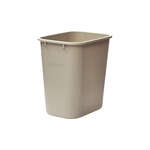 PWR-28BE, 28 Quart Beige Plastic Rectangular Waste Basket