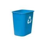PWR-28L, 28 Quart Blue-Recycle Plastic Rectangular Waste Basket