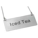 SGN-205, Stainless Steel Chain Sign "Iced Tea"
