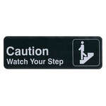SGN-326, 9x3-inch 'Caution. Watch Your Step' Black Information Sign