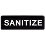 SGN-329, 9x3-inch 'Sanitize' Black Information Sign