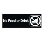 SGN-333, 9x3-inch 'No Food or Drink' Black Information Sign