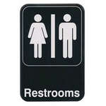 SGN-603, 6x9-inch 'Restrooms' Black Information Sign