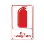 SGN-682W, 6x9-inch 'Fire Extinguisher' White Information Sign