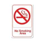 SGN-684W, 6x9-inch 'No Smoking Area' White Information Sign