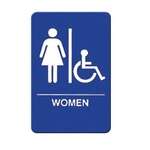 SGNB-651B, 6x9-inch 'Women/Accessible' Braille Information Sign